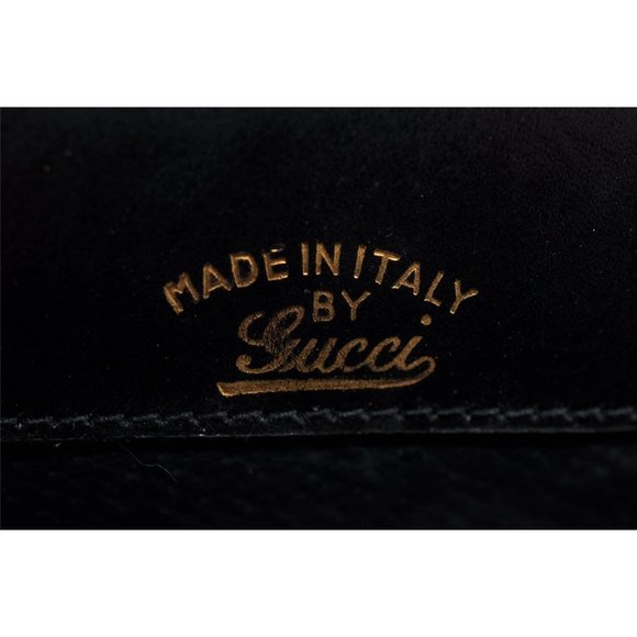 Gucci black leather top handle Kelly bag with blue lapis - Picture 14 of 16